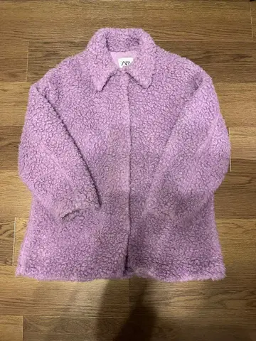ZARA 플리스 보아 자켓 M 라벤더