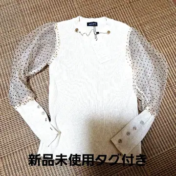 택 포함 미사용 새상품 니트 팔 시스루 멋스러운 상의