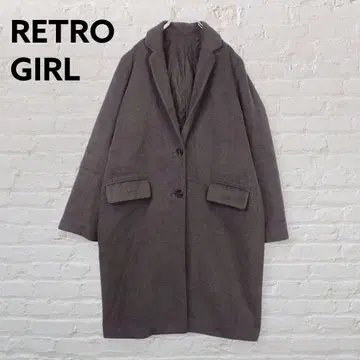 RETRO GIRL 체스터 코트 M 그레이 충전솜 포함 깔끔한 캐주얼