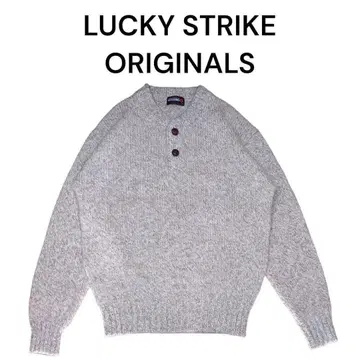 LUCKY STRIKE 헨리넥 니트 스웨터 구제 의류 럭키 스트라이크