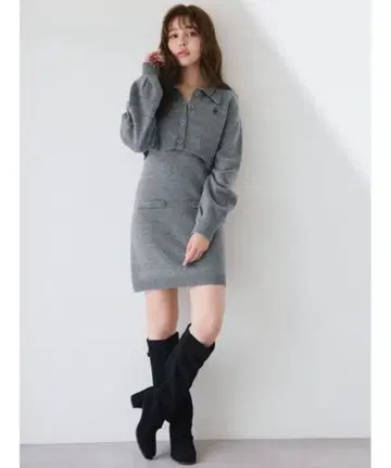 [택 포함 새상품] 2피스 니트 미니 원피스 더즈린