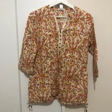 뉴요커 블루 꽃무늬 셔츠