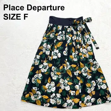 플레이스 디퍼처 꽃무늬 랩스커트 플레어 엘레강트 고급 (1441