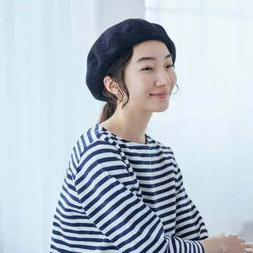 나카가와 마사시치 상점 포근한 울 베레모 블랙