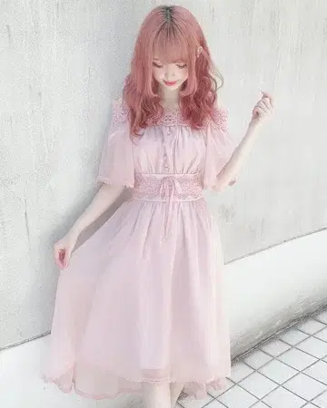 LIZ LISA 피쉬테일 원피스 핑크