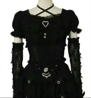 LIZLISA 암워머 부착 뷔스티에 상의 블랙