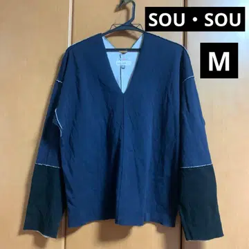 SOU SOU V넥 긴팔 티셔츠 M 사이즈