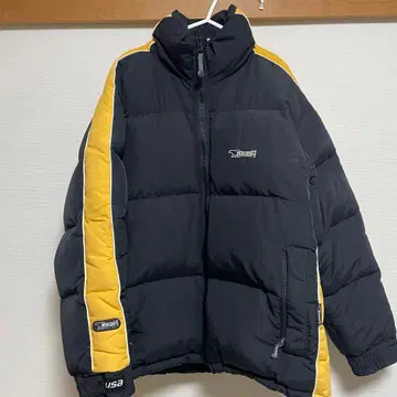 Bear USA 다운 자켓 블랙/옐로우 컬러