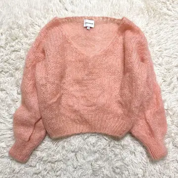 AMERICANDREAMS 이탈리아제 핑크 V넥 스웨터 니트 S