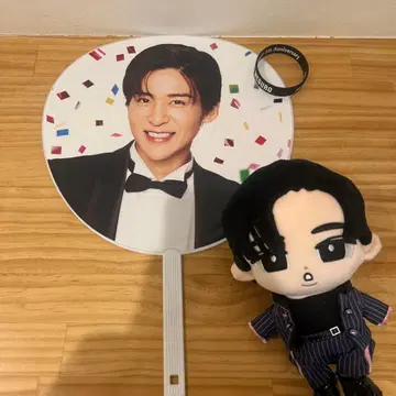 SnowMan Snowworld 부채 봉제 인형 러버 밴드