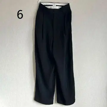 [ 6 록 ] 턱 팬츠 슬랙스 블랙 36