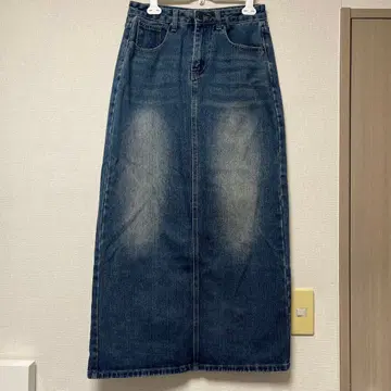 즉시 구매 가능! 다크 빈티지 롱 데님 스커트