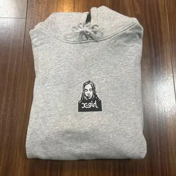 X-girl 그레이 후드 부착 후드티