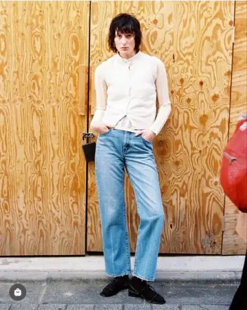 BLACK BY MOUSSY 버튼 베스트 시어 스트라이프 상의 세트