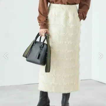 SHIPS 프린지 자카드 사이드 라인 스커트