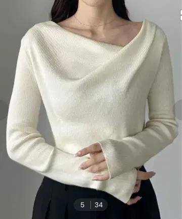 Louere 드레이프 니트탑 L 아이보리