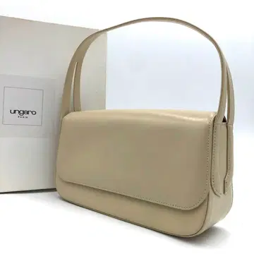 웅가로 ungaro 핸드백 숄더백 가죽 베이지 박스 포함