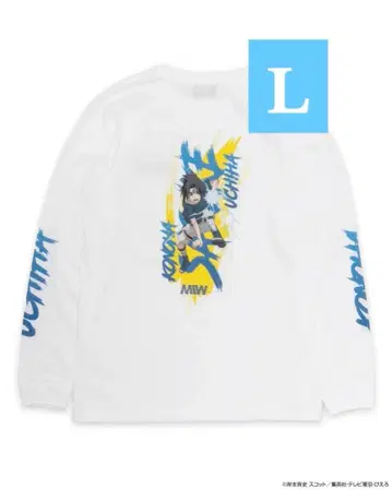 NARUTO MIW 콜라보 롱T 화이트 사스케 L 사이즈