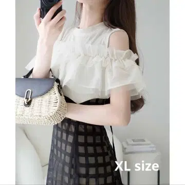 mily bilet 튤 프릴 도킹 슬리브리스 원피스 XL