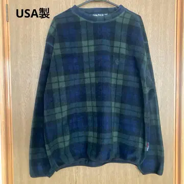 nautica 90s 블랙워치 플리스 체크 usa제