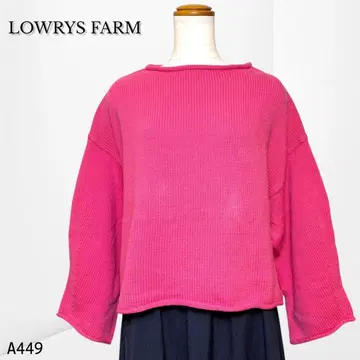 [로리즈팜] 코튼 혼방 핑크 니트 루즈 실루엣 캐주얼
