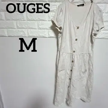 [ OUGES ] M 반팔 셔츠 원피스 아이보리