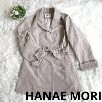 모리 하나에 하나에모리 베이지 도트 무늬 트렌치코트 빅 M 사이즈