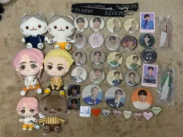 SEVENTEEN 캔/핀 배지 봉제 인형 숄더 스트랩 세트