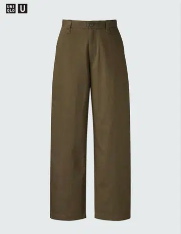 택 포함 [ 유니클로 U ] 와이드 핏 치노 85 다크 브라운