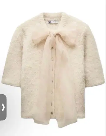 ZARA 오간자 리본 니트탑 L 사이즈 택 포함 새상품