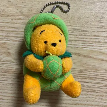 디즈니 스토어 곰돌이 푸 멜론 인형옷 마스코트 키링