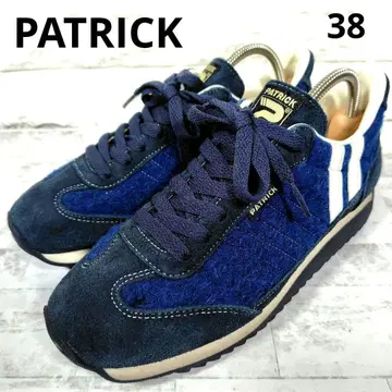 새상품급 패트릭 블루 네이비 스니커즈 패브릭 스웨이드 38
