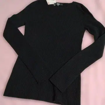 UNIQLO 블랙 캐시미어 리브 니트 S 사이즈