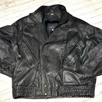 블랙 천연 가죽 자켓 라이더스 더블 라이너 포함 블랙