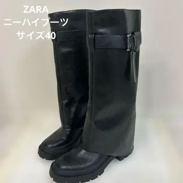 단종품 ZARA 자라 [ 26cm ] 니하이 게이터 부츠 버클 롱 부츠
