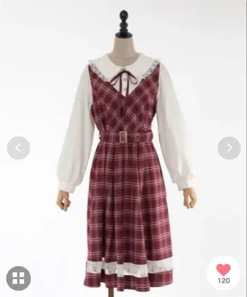 [ axes femme POETIQUE ] 빨간색 체크 원피스