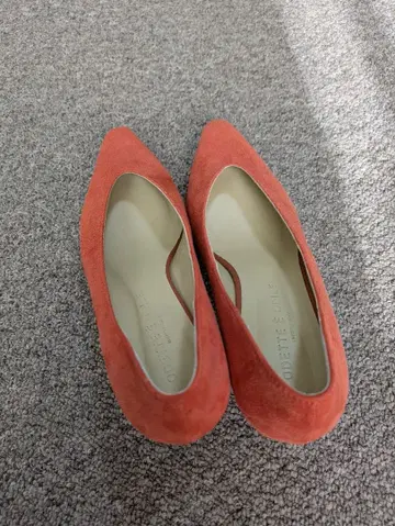 오렌지 스웨이드 스틸레토 펌프스