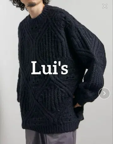 Lui's 23aw 루이스 케이블 편직 시스루 니트 오버 사이즈 블랙