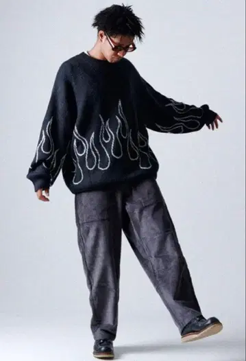 HAIGHT 프레임 패턴 니트 스웨터