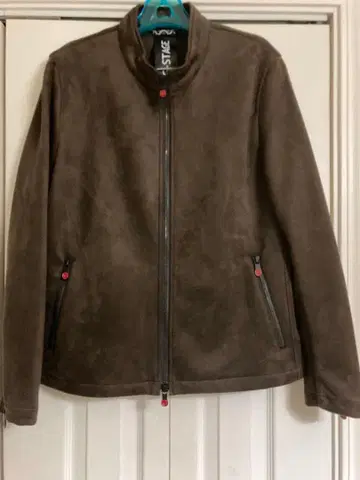 브라운 스웨이드풍 라이더 자켓