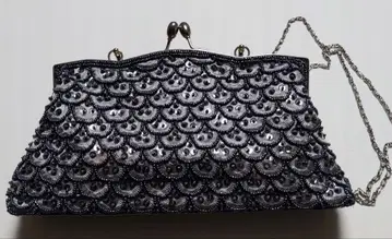 비즈 장식 핸드백 블랙