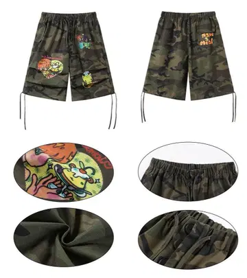 haveameal 카모플라쥬 캐릭터 자수 숏팬츠