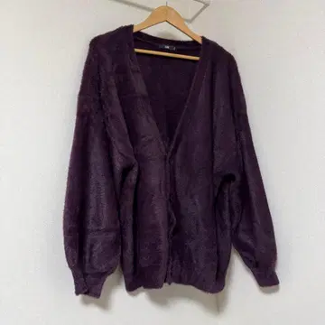 HARE 퍼플 샤기 가디건 S 사이즈