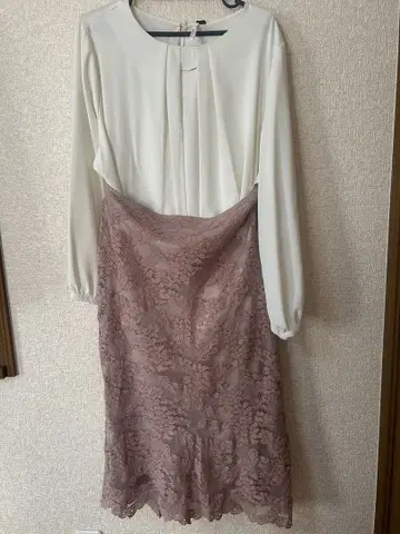 블라우스와 레이스 타이트 스커트 세트 빅 사이즈 3 L