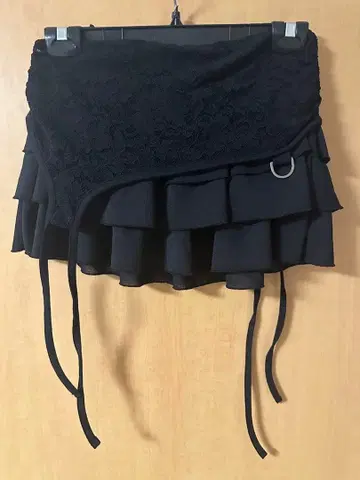 elfelfelf archives 레이스 게이터 프릴 스커트 black