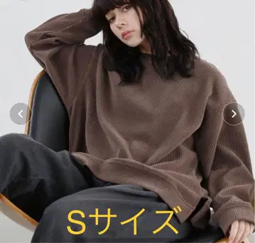 ETELIO 컷 코듀로이 크루넥 풀오버 S 사이즈 브라운