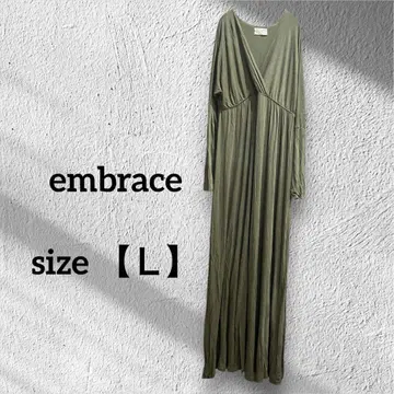 embrace [ L ] 올리브색 긴팔 롱 원피스