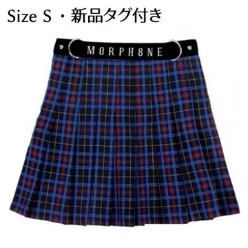 MORPH8NE 모르핀 체크 무늬 플리츠 스커트 S 택 포함 새상품