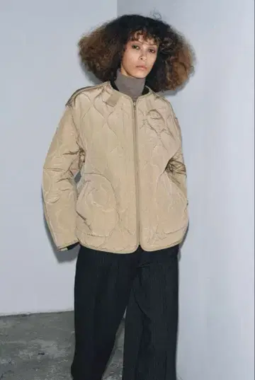 리버서블 퀼팅 자켓 아이보리/카키