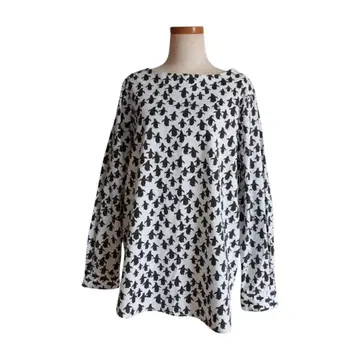 써니클라우드 Sunny clouds 펭귄 패턴 블라우스 화이트 L 화이트